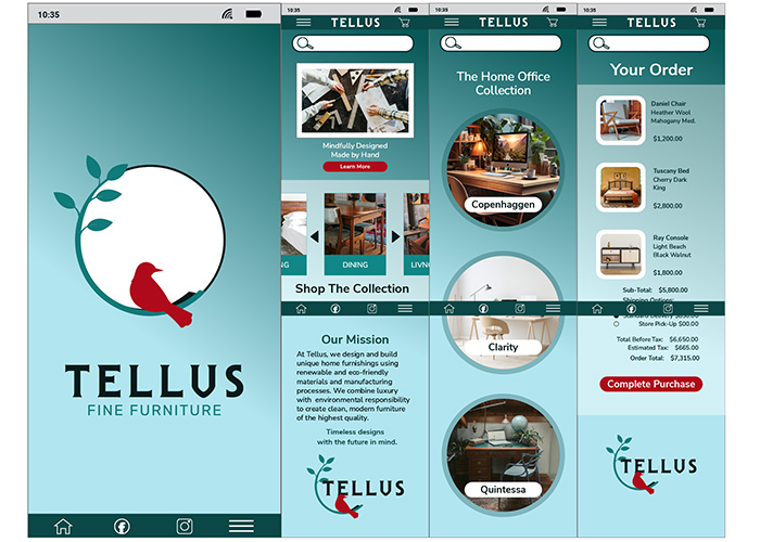 Tellus mobile app screens